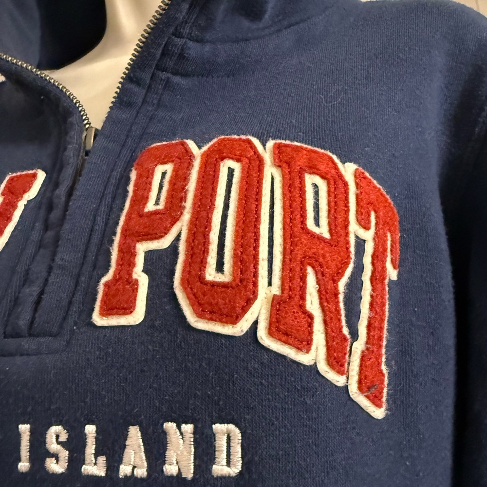 EUC Newport, RI ladies’ 1/4 zip navy blue sweatshirt by MV Sport, size Medium - Picture 4 of 7